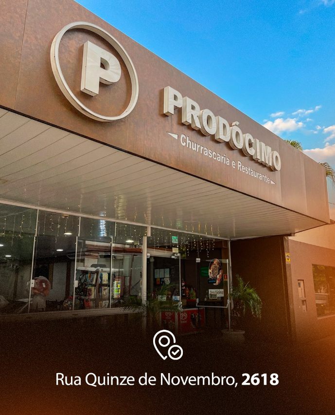 Fachada da Churrascaria Prodócimo na Rua Quinze de Novembro, 2618